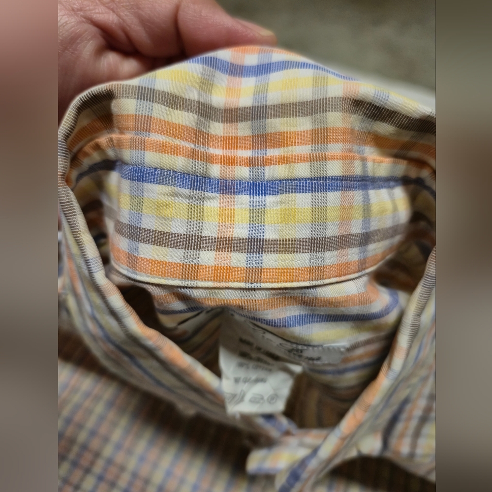 Loro Piana long sleeve Multicolor Checkered Button Down Shirt - Picture 6 of 10